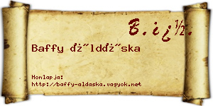 Baffy Áldáska névjegykártya